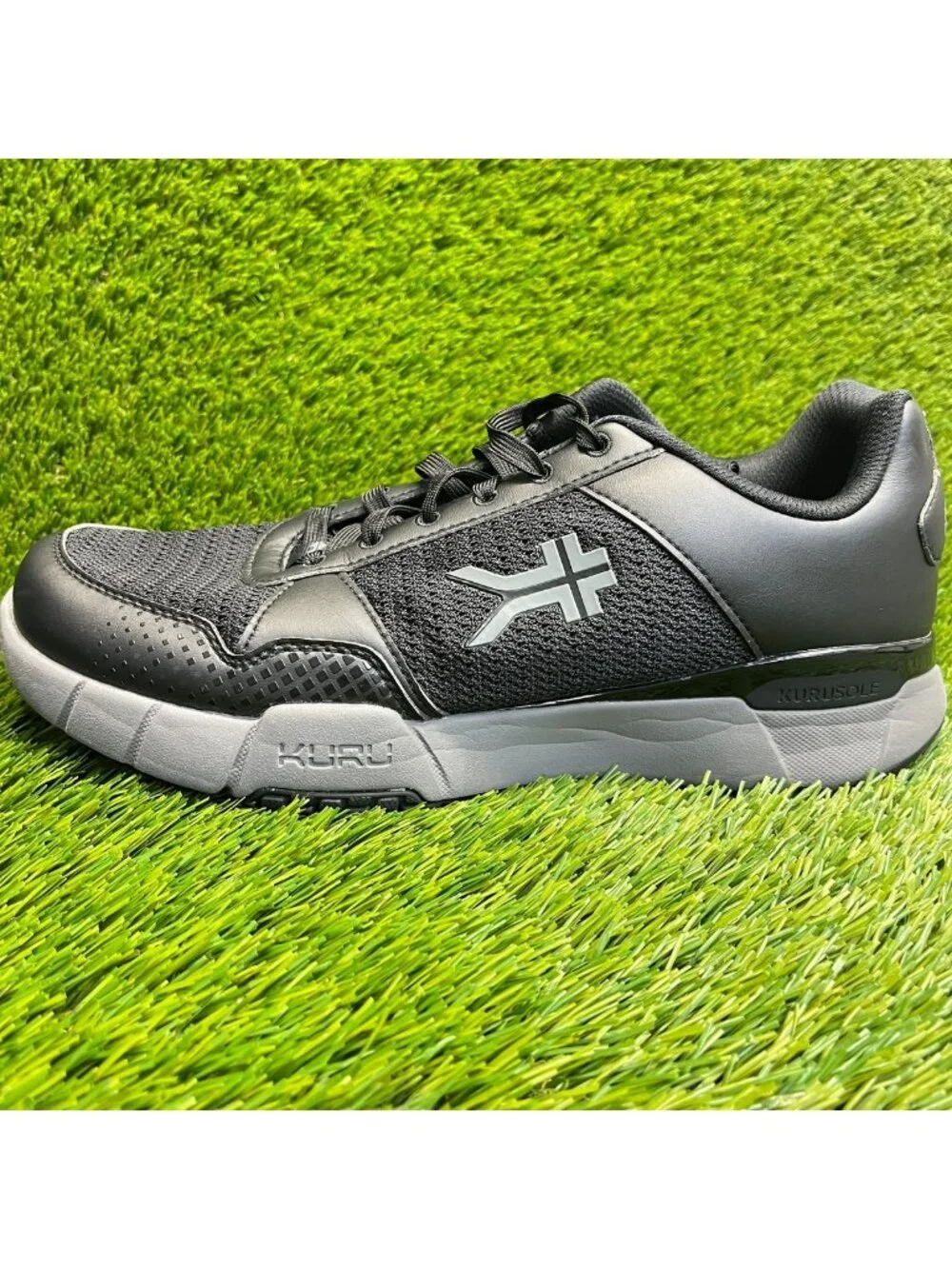 Kuru Quantum 2.0 Mens Size 10.5 Jet Black Gray Athletic Running Shoes Sneakers